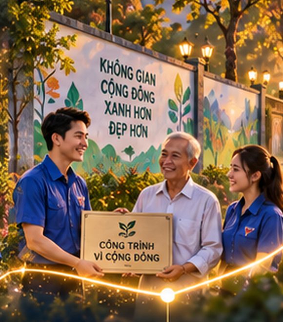 Thanh niên trao biển Công trình vì cộng đồng cho người cao tuổi